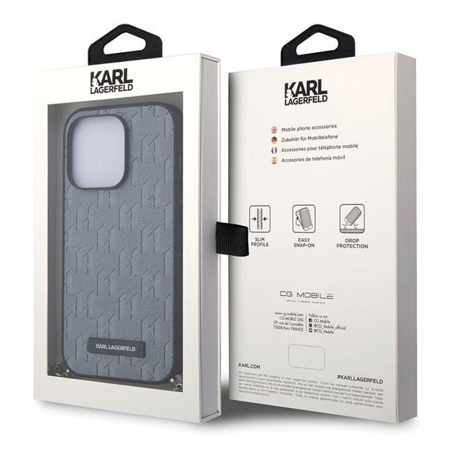 Husa premium pentru  iPhone 14 Pro Max Karl Lagerfeld superior quality - Gri