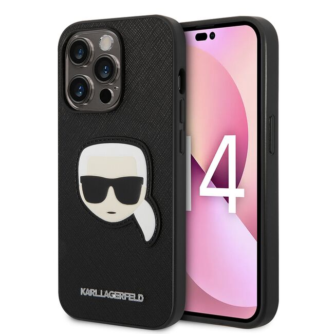 Husa premium pentru  iPhone 14 Pro Max Karl Lagerfeld superior quality - Negru denim