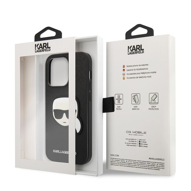 Husa premium pentru  iPhone 14 Pro Max Karl Lagerfeld superior quality - Negru denim