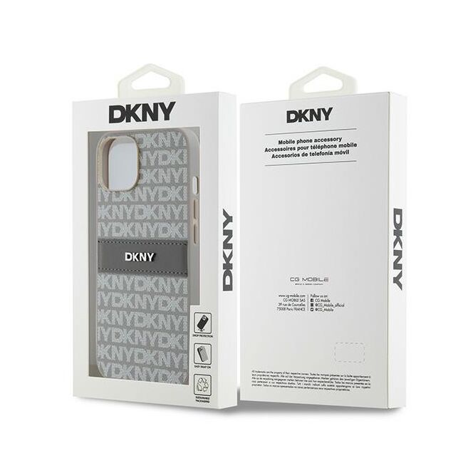 Husa premium pentru  iPhone 15 DKNY Pattern Energy - Gri carbune
