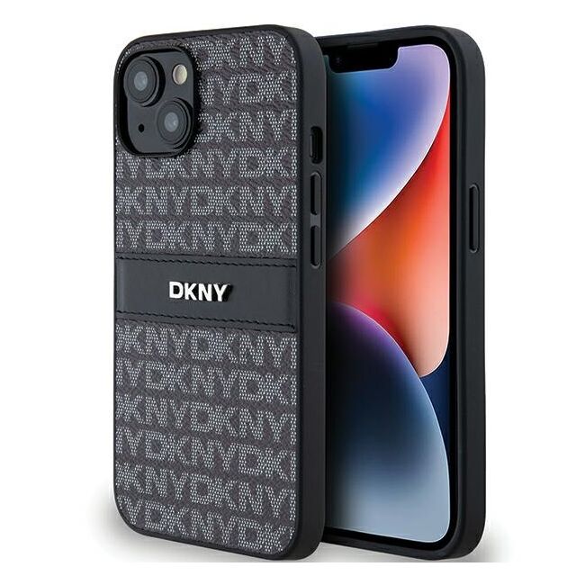 Husa premium pentru  iPhone 15 DKNY Pattern Energy - Gri