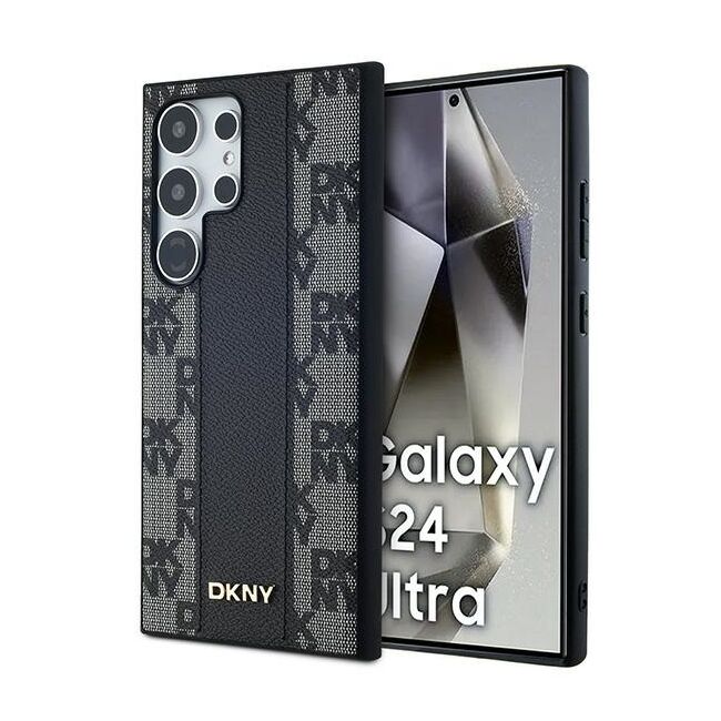 Husa premium pentru  iPhone 15 DKNY Pattern Energy - Negru denim