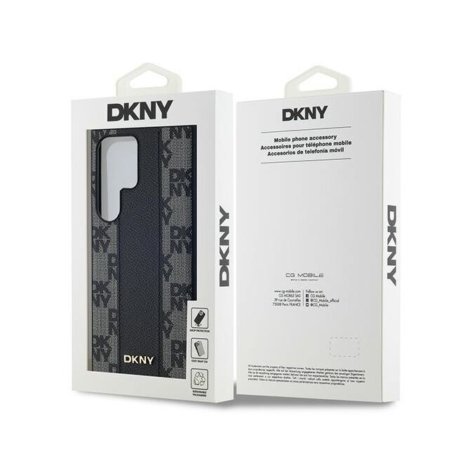 Husa premium pentru  iPhone 15 DKNY Pattern Energy - Negru denim