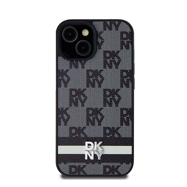 Husa premium pentru  iPhone 15 DKNY Pattern Energy - Negru gri