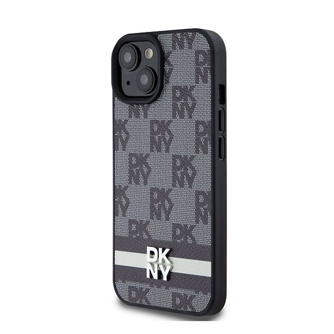 Husa premium pentru  iPhone 15 DKNY Pattern Energy - Negru gri