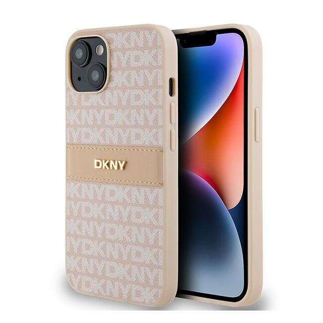 Husa premium pentru  iPhone 15 DKNY Pattern Energy - Roz