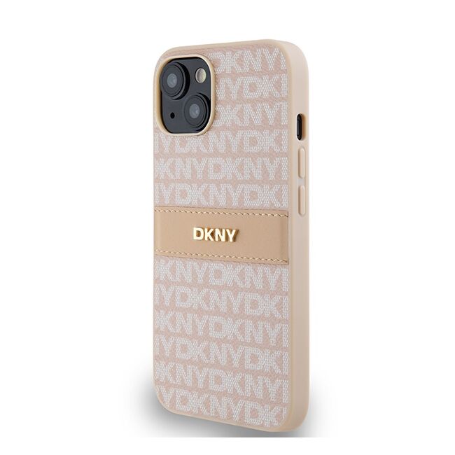Husa premium pentru  iPhone 15 DKNY Pattern Energy - Roz