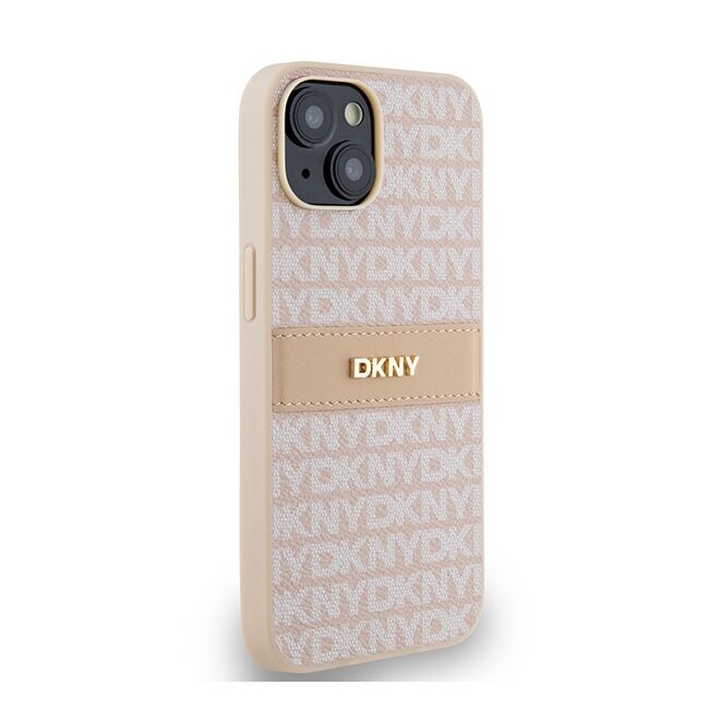 Husa premium pentru  iPhone 15 DKNY Pattern Energy - Roz