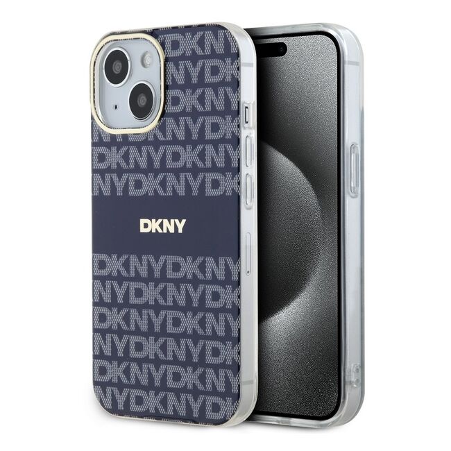 Husa premium pentru  iPhone 15 DKNY Urban compatibila MagSafe - Albastru inchis