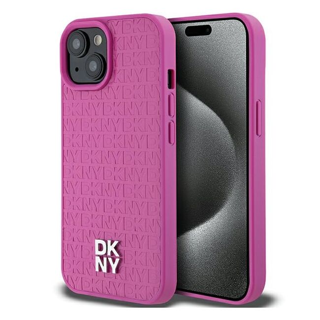 Husa premium pentru  iPhone 15 DKNY Urban compatibila MagSafe - Fucsia