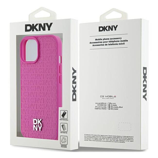 Husa premium pentru  iPhone 15 DKNY Urban compatibila MagSafe - Fucsia