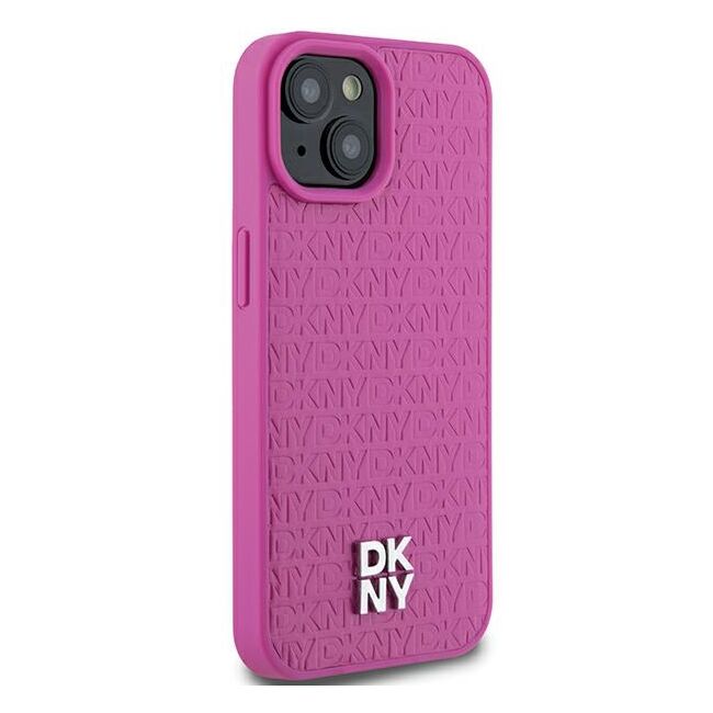 Husa premium pentru  iPhone 15 DKNY Urban compatibila MagSafe - Fucsia