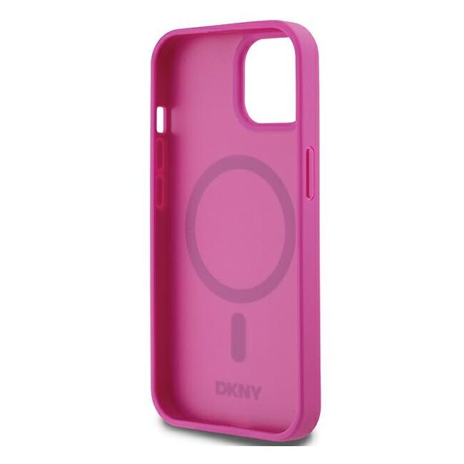 Husa premium pentru  iPhone 15 DKNY Urban compatibila MagSafe - Fucsia