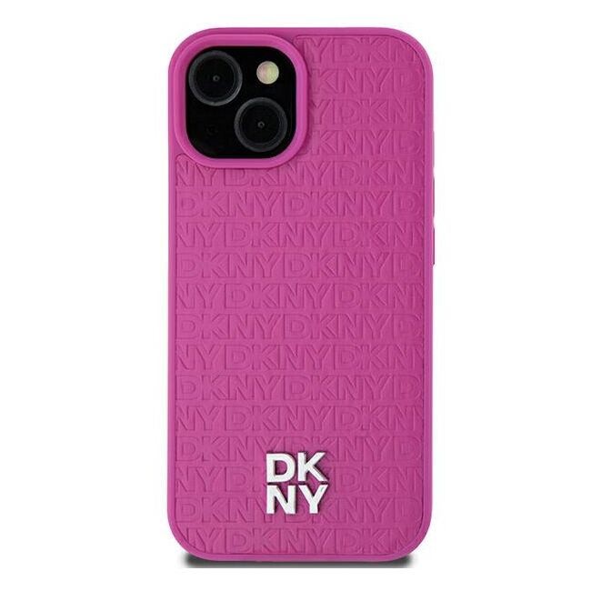 Husa premium pentru  iPhone 15 DKNY Urban compatibila MagSafe - Fucsia