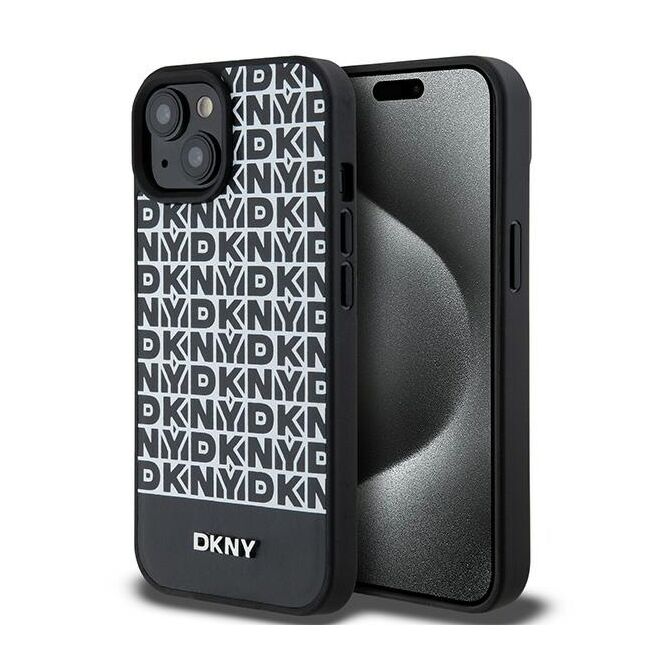 Husa premium pentru  iPhone 15 DKNY Urban compatibila MagSafe - Gri carbon