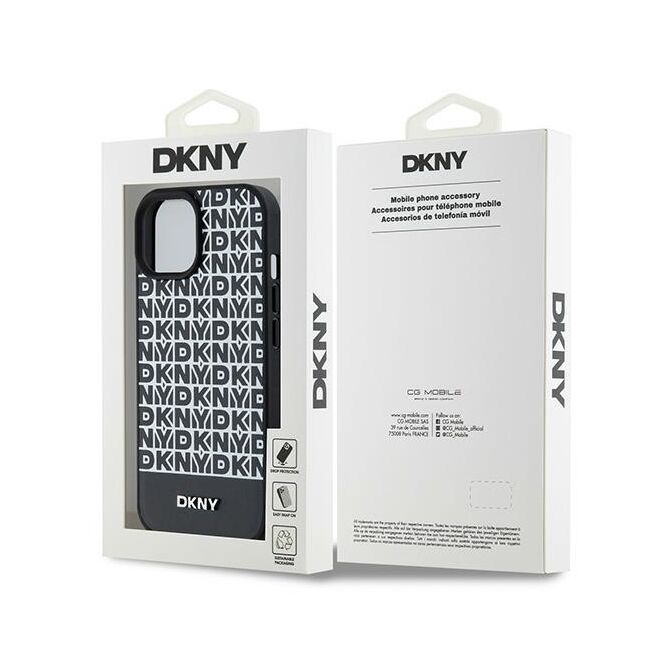 Husa premium pentru  iPhone 15 DKNY Urban compatibila MagSafe - Gri carbon