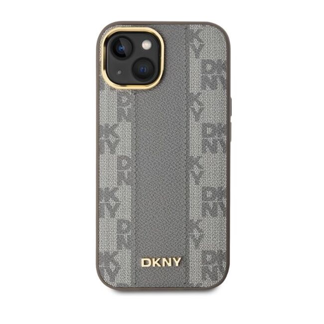 Husa premium pentru  iPhone 15 DKNY Urban compatibila MagSafe - Gri deschis