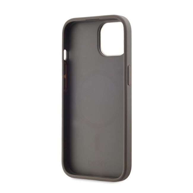 Husa premium pentru  iPhone 15 DKNY Urban compatibila MagSafe - Gri deschis