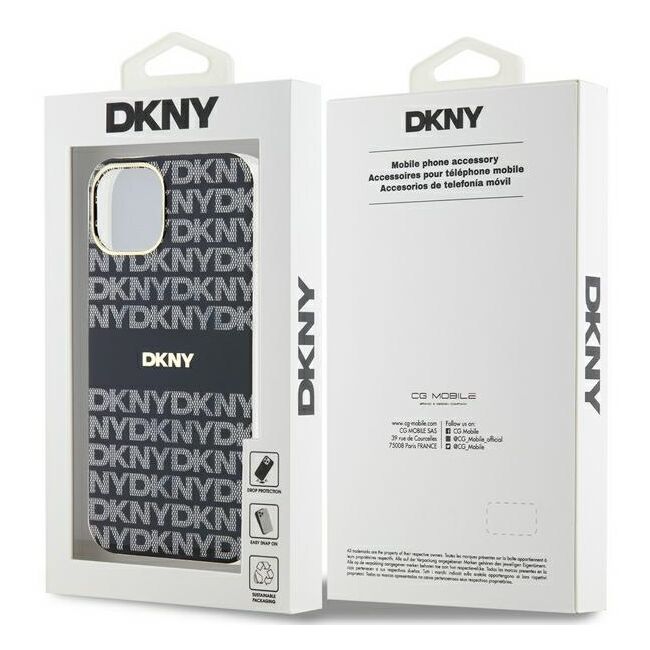 Husa premium pentru  iPhone 15 DKNY Urban compatibila MagSafe - Gri inchis mat