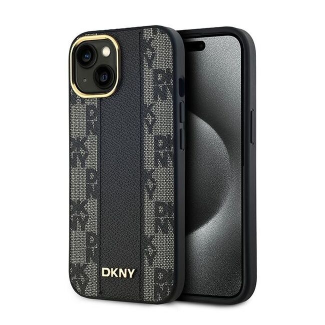 Husa premium pentru  iPhone 15 DKNY Urban compatibila MagSafe - Gri inchis