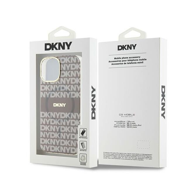 Husa premium pentru  iPhone 15 DKNY Urban compatibila MagSafe - Gri maur