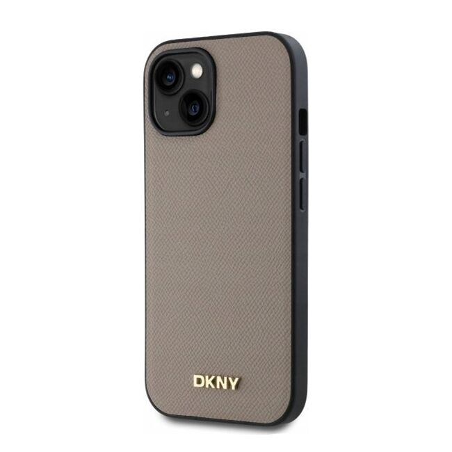 Husa premium pentru  iPhone 15 DKNY Urban compatibila MagSafe - Maro camel