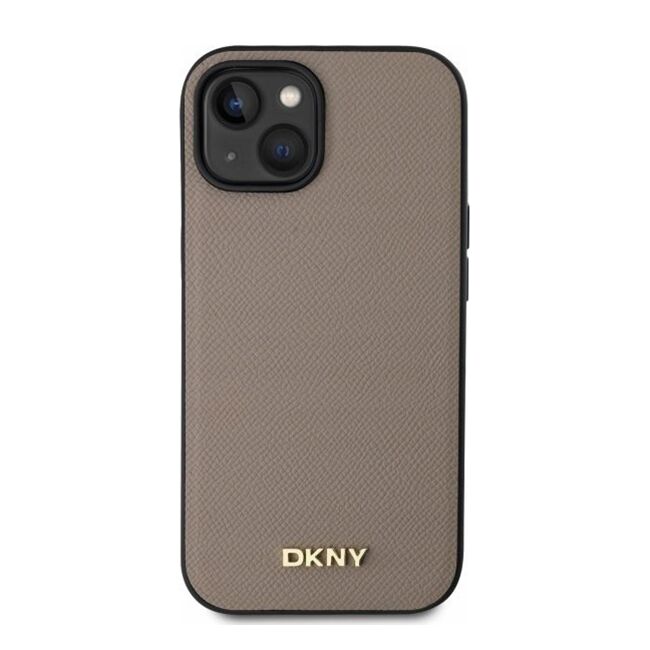 Husa premium pentru  iPhone 15 DKNY Urban compatibila MagSafe - Maro camel