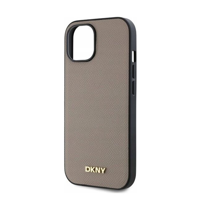 Husa premium pentru  iPhone 15 DKNY Urban compatibila MagSafe - Maro camel