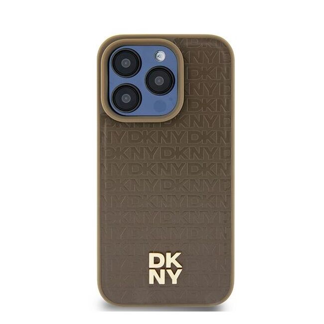 Husa premium pentru  iPhone 15 DKNY Urban compatibila MagSafe - Maro inchis