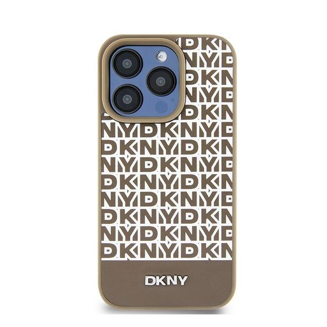 Husa premium pentru  iPhone 15 DKNY Urban compatibila MagSafe - Maro