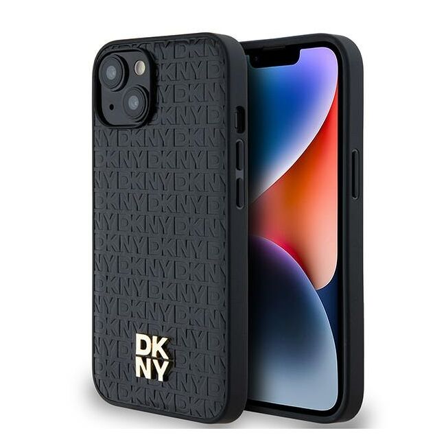 Husa premium pentru  iPhone 15 DKNY Urban compatibila MagSafe - Negru denim