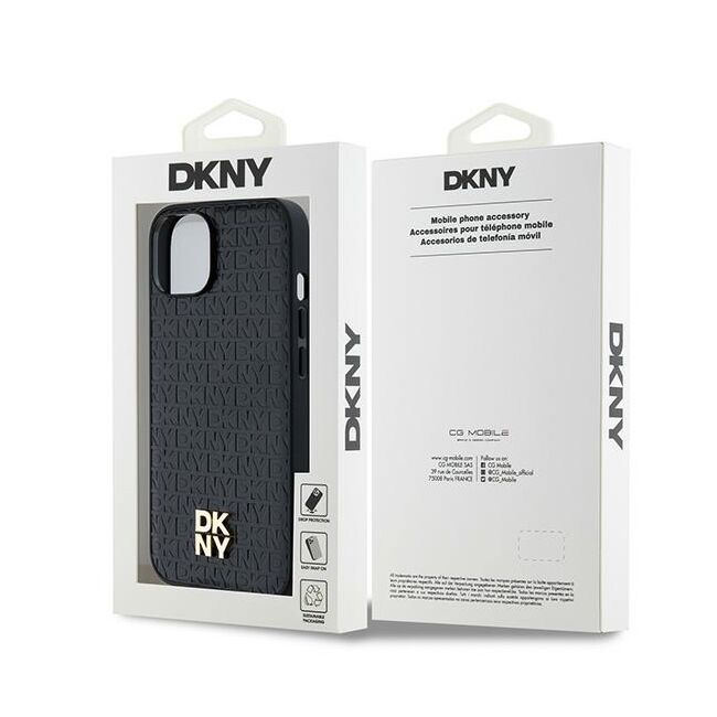 Husa premium pentru  iPhone 15 DKNY Urban compatibila MagSafe - Negru denim