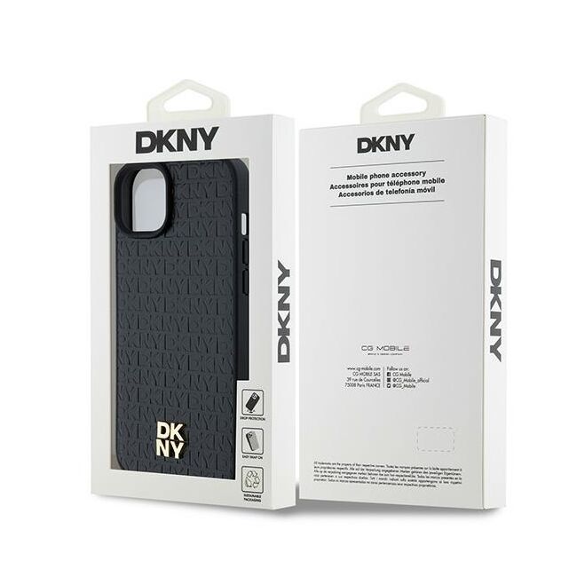 Husa premium pentru  iPhone 15 DKNY Urban compatibila MagSafe - Negru