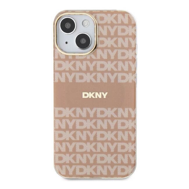 Husa premium pentru  iPhone 15 DKNY Urban compatibila MagSafe - Roz neon