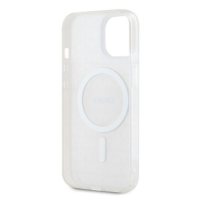 Husa premium pentru  iPhone 15 DKNY Urban compatibila MagSafe - Roz neon