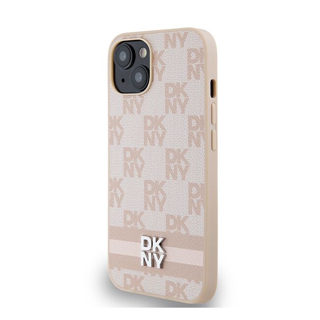 Husa premium pentru  iPhone 15 DKNY Urban compatibila MagSafe - Roz