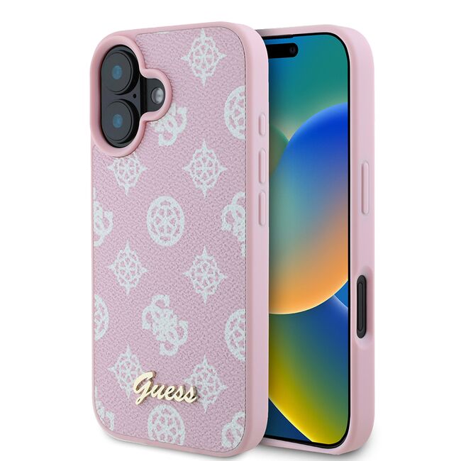Husa premium pentru  iPhone 16 Plus compatibila MagSafe Guess Luxury Series - Roz