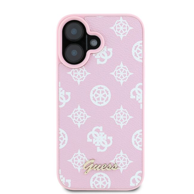 Husa premium pentru  iPhone 16 Plus compatibila MagSafe Guess Luxury Series - Roz