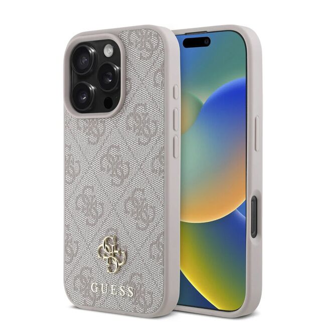 Husa premium pentru  iPhone 16 Pro Max compatibila MagSafe Guess Luxury Series - Bej