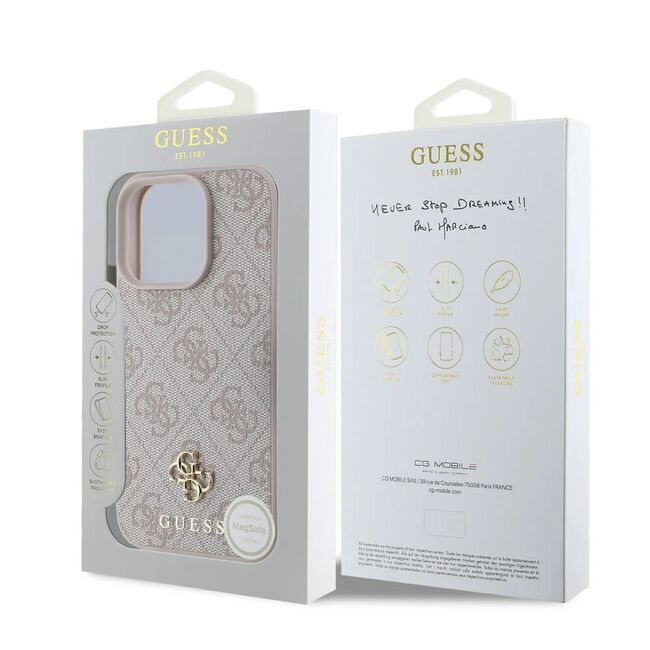 Husa premium pentru  iPhone 16 Pro Max compatibila MagSafe Guess Luxury Series - Bej