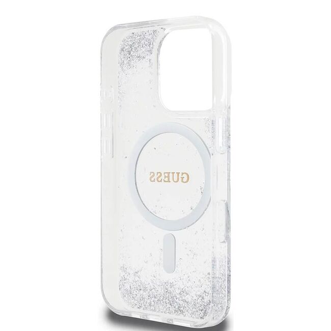 Husa premium pentru  iPhone 16 Pro Max compatibila MagSafe Guess Luxury Series - Clear