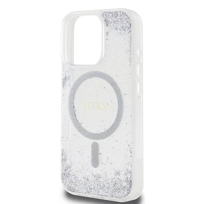 Husa premium pentru  iPhone 16 Pro Max compatibila MagSafe Guess Luxury Series - Clear