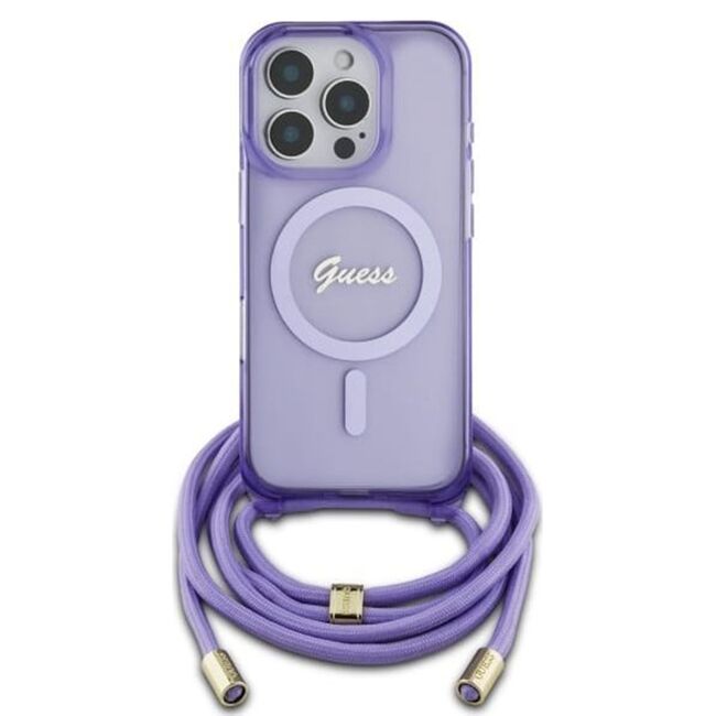 Husa premium pentru  iPhone 16 Pro Max compatibila MagSafe Guess Luxury Series - Lavanda