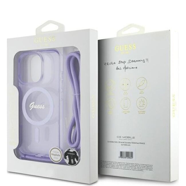 Husa premium pentru  iPhone 16 Pro Max compatibila MagSafe Guess Luxury Series - Lavanda