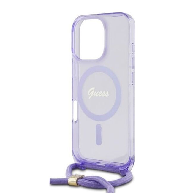 Husa premium pentru  iPhone 16 Pro Max compatibila MagSafe Guess Luxury Series - Lavanda