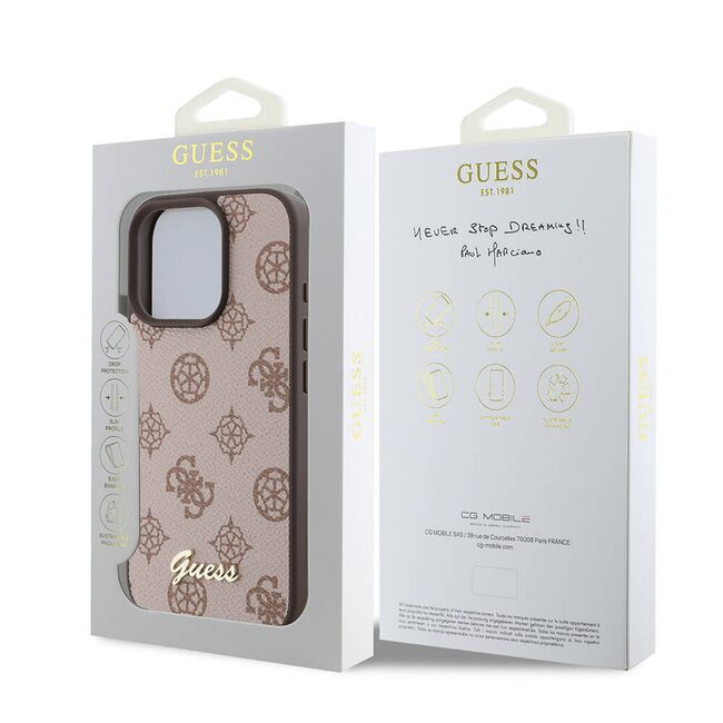 Husa premium pentru  iPhone 16 Pro Max compatibila MagSafe Guess Luxury Series - Maro deschis