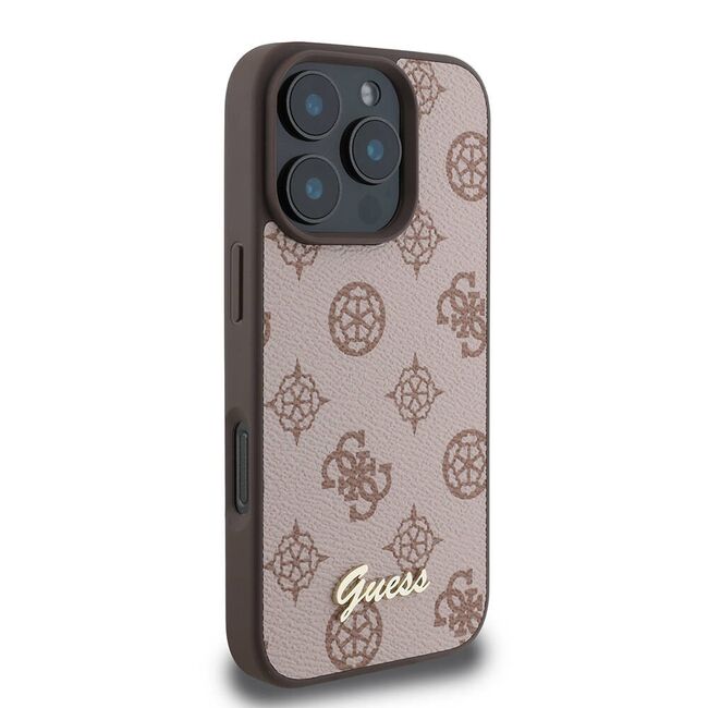 Husa premium pentru  iPhone 16 Pro Max compatibila MagSafe Guess Luxury Series - Maro deschis