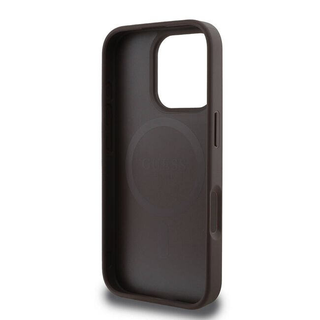 Husa premium pentru  iPhone 16 Pro Max compatibila MagSafe Guess Luxury Series - Maro deschis