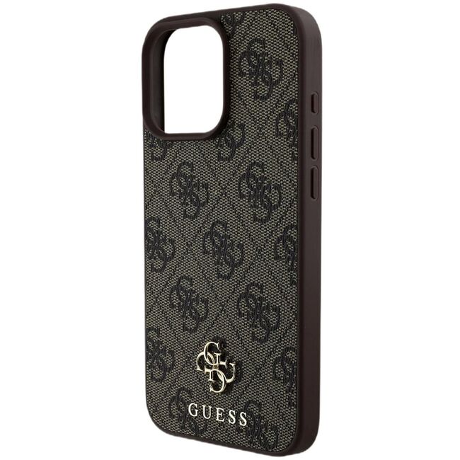 Husa premium pentru  iPhone 16 Pro Max compatibila MagSafe Guess Luxury Series - Maro inchis