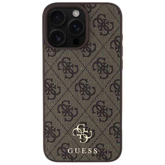 Husa premium pentru  iPhone 16 Pro Max compatibila MagSafe Guess Luxury Series - Maro inchis